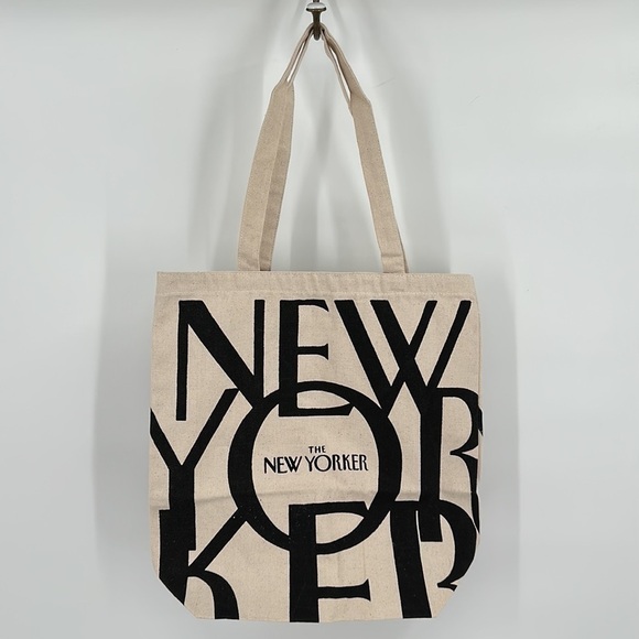 New Yorker Black and Light Tan Canvas Tote Bag - Picture 3 of 7